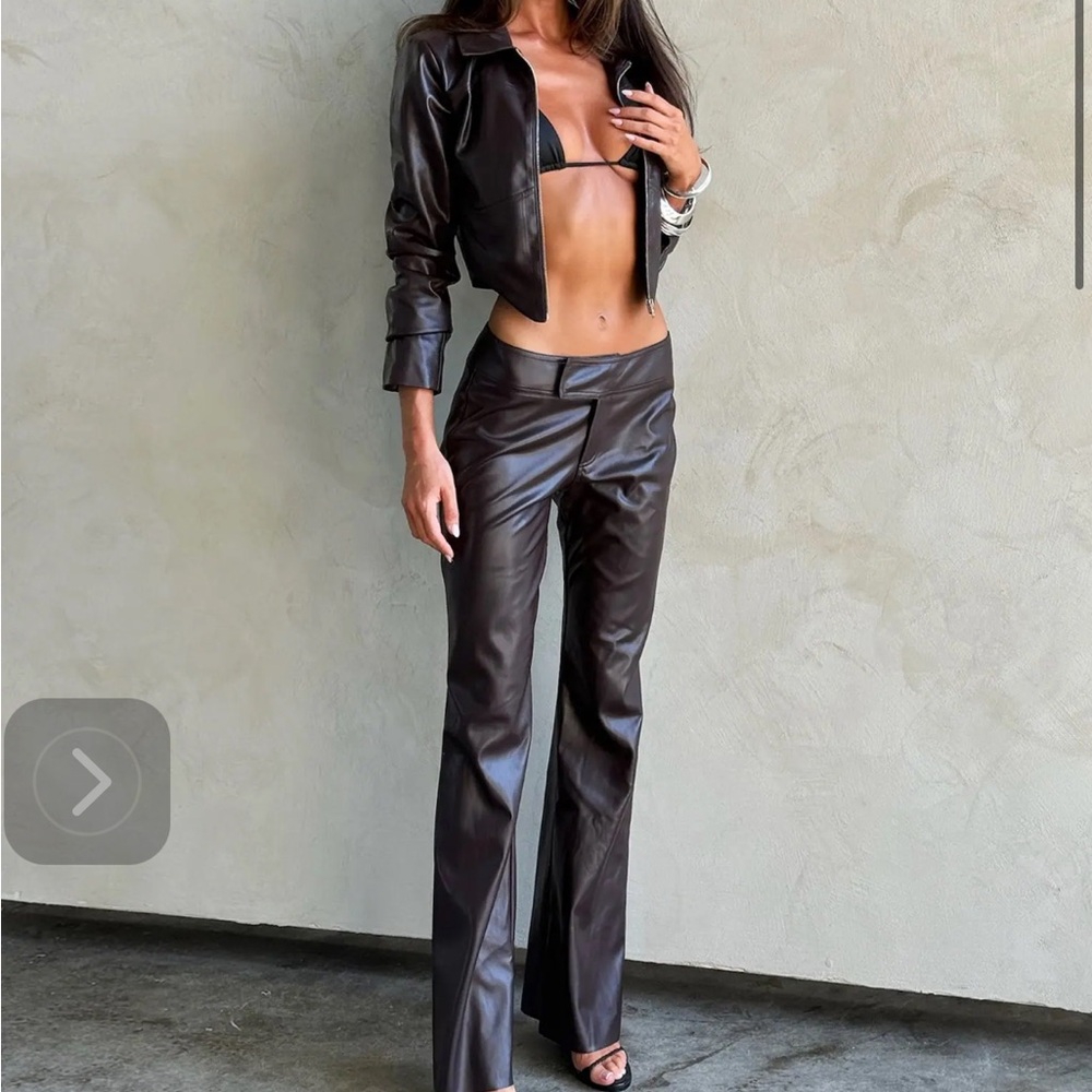 Tiger Mist Women's Brown Leather Pants & Jacket